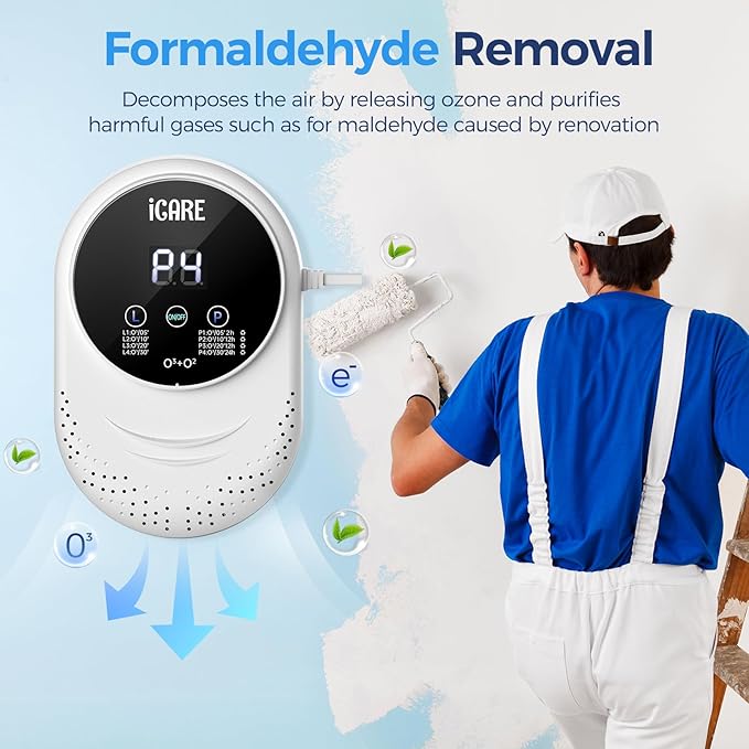 Ozone Odor Eliminator for Strong Odor 99% Cat Litter Deodorizer Pets Poof Odor Removal Air Ionizers Home Plug-in Air Purifier for Bedroom, Toilet, Kitchen, Shoe, Smoke, Formaldehyde Air Freshener