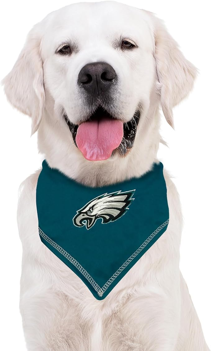 Pets First NFL Philadelphia Eagles TIE Bandana, Large/X-Large. Dog Bandana Scarf Bib for Pet Cat Dog. The Ultimate Game-Day, Party Bandana