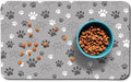 Dog Food Mat, Absorbent Water Bowl Mats Cat Pet Feeding Placemats Light Gray 16 * 24 inch
