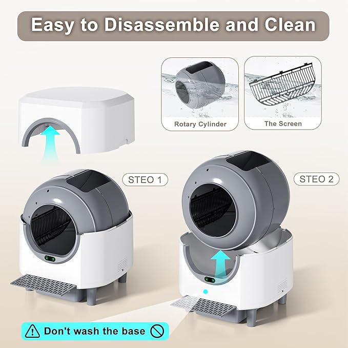 Automatic Litter Box, Self Cleaning Litter Box, Odor Control, 90L Large Capacity with APP Control and Safety Sensor, Ellenpent, for Multiple Cats, Large Cat, with 3 Rolls Garbage Bags