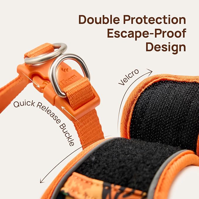 Cat Harness and Leash Set, Step-in Escape Proof Adjustable Vest Harness for Small Medium Large Cats, Lightweight Soft Breathable Reflective Kitten Harness, Easy to Wear for Walking Travel, Camping, S