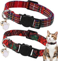 Unique style paws 2 Pack Christmas Kitten Collar Breakaway with Bell & Pendant, Adjustable Safety Cat Cotton Collars for Girl Boy Cats and Small Pets