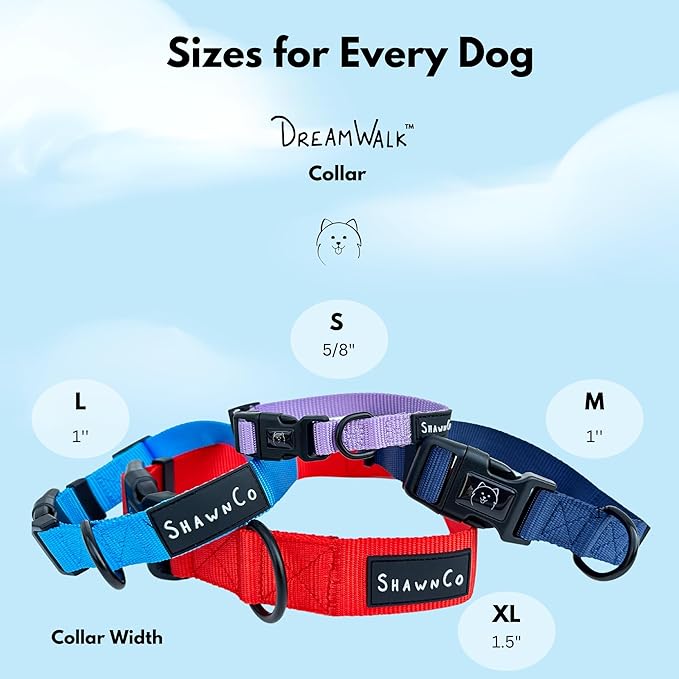 ShawnCo Dream Walk Dog Collar- Premium, Adjustable and Comfortable Pet Collar for Small, Medium, Large and Extra Large Dogs (L, Sunset Orange)