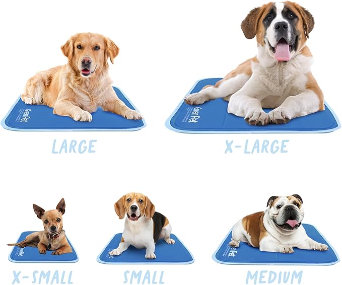 The Green Pet Shop Cool Pet Pad - Small, Blue - Self-Cooling, Pressure Activated Mat for Dogs & Cats from 9-20 lbs - Non-Toxic Gel, No Water Needed