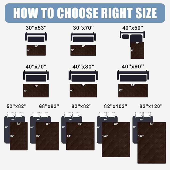 Smiry Waterproof Dog Bed Cover Blanket 30x70, Soft Reversible Pet Blanket, Washable Leakproof Cats Dogs Couch Cover for Sofa, Couch, Furniture, Chocolate/Chocolate