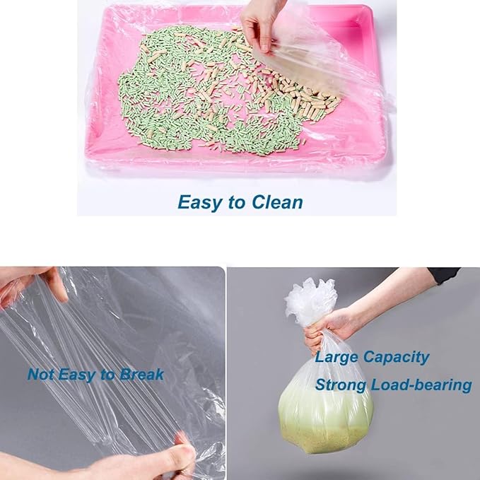 50 Pcs Disposable Rabbit Cage Liner Plastic Toilet Film Leak-Proof for Small Animals Bunny Guinea Pig Bird Cage Liners Litter Box Crate Tray Drawer Quick Cleanup Essentials Indoor (Medium)