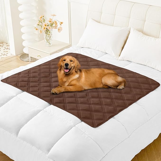 Smiry Waterproof Dog Bed Cover Blanket 40x50, Soft Reversible Pet Blanket, Washable Leakproof Cats Dogs Couch Cover for Sofa, Couch, Furniture, Brown/Chocolate
