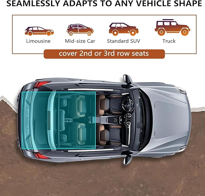 Universal Cargo Liner for SUV – Waterproof Dog Trunk Mat, Non-Slip Back Seat Protector, Car Bed Cover, Pet Barrier, Rear Liner Accessories for Trucks & Sedans, Universal Fit Trunk Cover