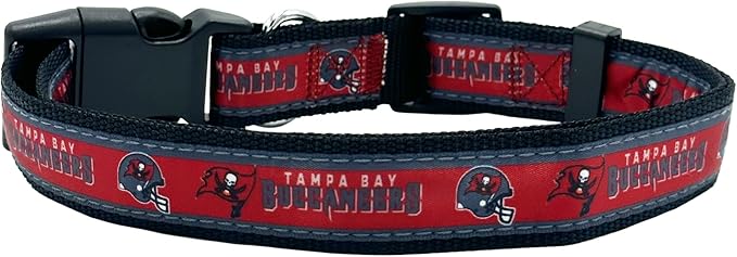 Pets First NFL Tampa Bay Buccaneers Licensed PET COLLAR, Small - Heavy-Duty, Strong, and Durable Dog Collar. Available in 31 Football Teams and 4 Sizes