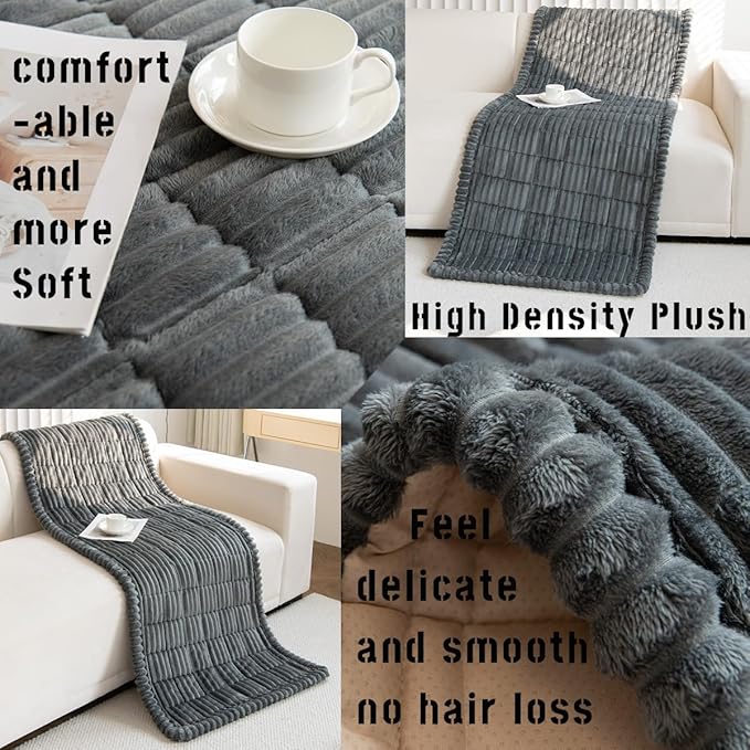 Sofa Cover Fuzzy Couch Cover for Pet, Couch Covers for Dogs Washable Non-Slip Sofa Slipcover Cushion Protector Pets Friendly Mat Bed