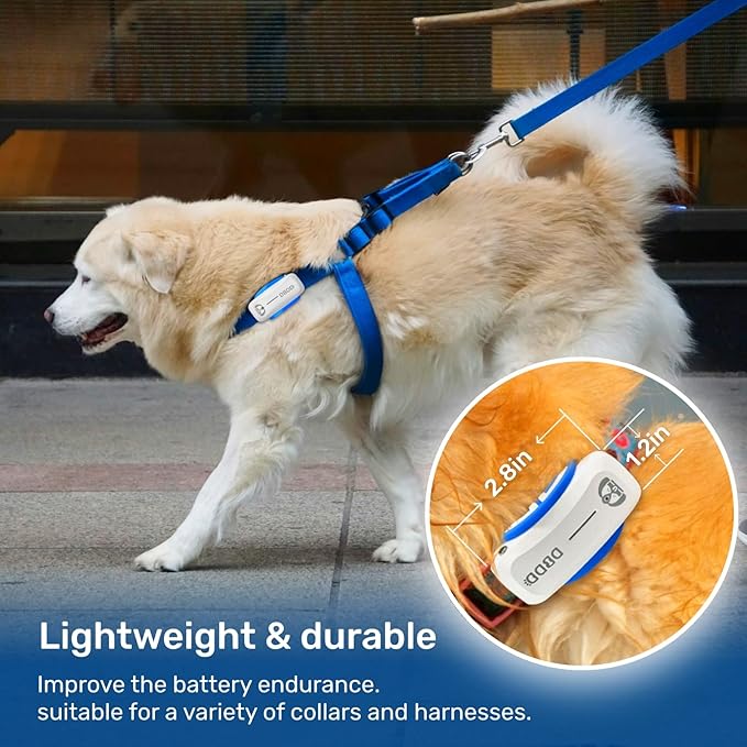 AI GPS Tracker for Dogs (30lbs+), Real Time Location and AI Vet Health Management, Electronic Fence, Waterproof, iOS and Android Universal（White）