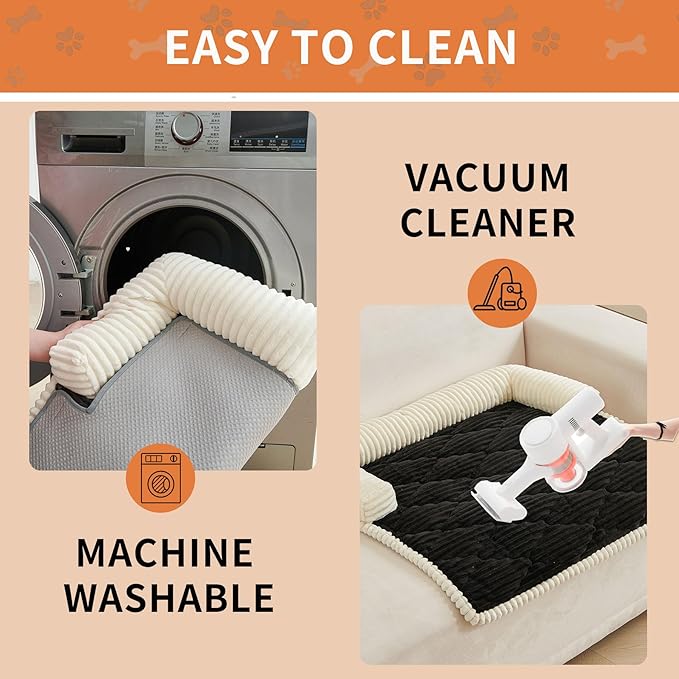 HAOMAIJIA Dog Couch Bed for Medium Dogs, Non Slip Pet Couch Covers for Sofa Thick Soft Washable Dog Couch Cover Protector All Seasons Universal Dogs and Cats Bed Mat (Black, Medium)