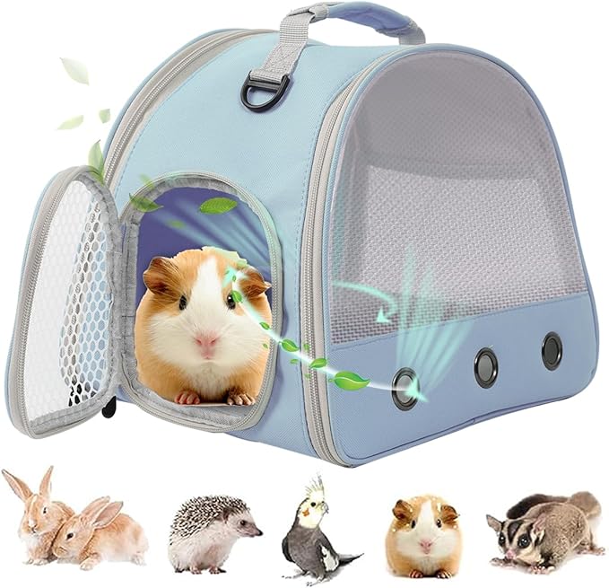 Breathable Small Animal Carrier Nylon Mesh for Front Window Guinea Pig Carrier Reptile Carrier for Travel Outdoor