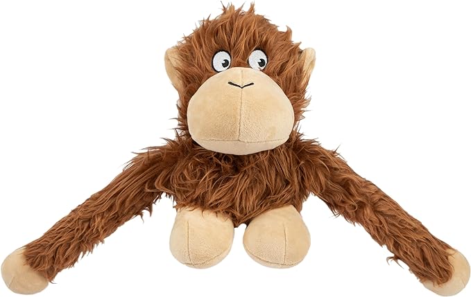 Best Pet Supplies Interactive Squeaky Dog Chew Toy, Ideal Dog Toys for Chewers, Small, Medium & Large Dogs, and Fetch Lovers - O-Hug-Atan (Brown), Large