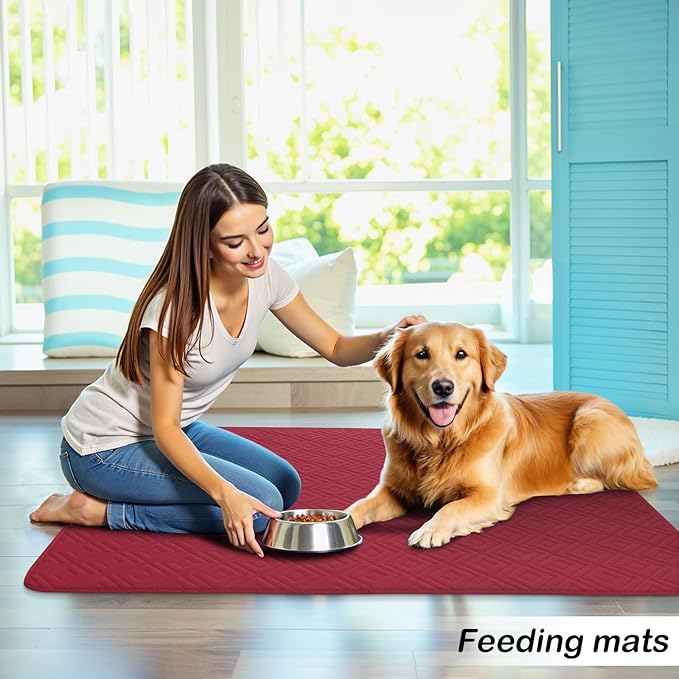hyha Waterproof Dog Blanket, Soft Dog Bed Cover Pet Blankets, Waterproof Sofa Couch Cover for Dogs Washable, Reversible Pet Couch Covers for Sofa Furniture (52x82 Inch, Wine Red/Beige)