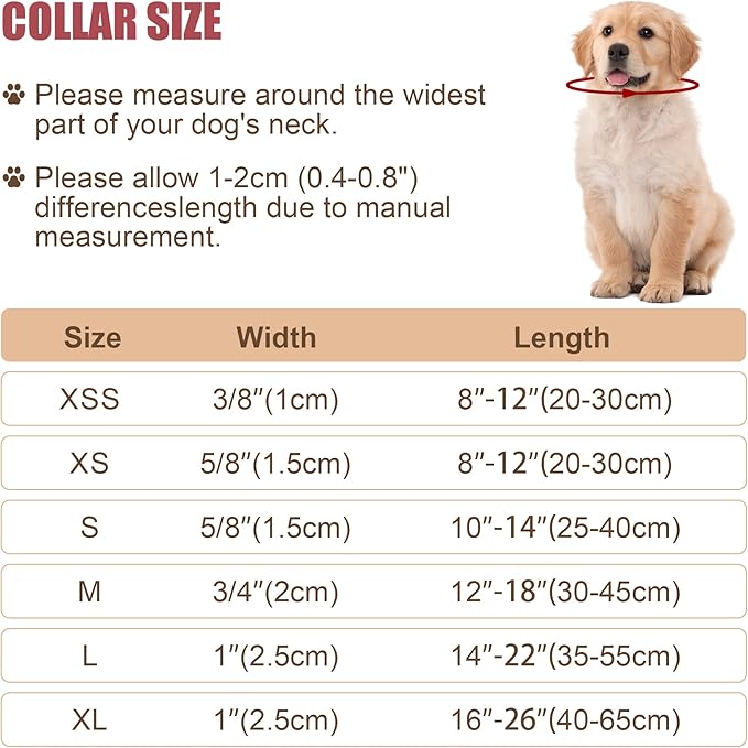 Reflective Dog Collar with Buckle Adjustable Safety Nylon Collars for Small Medium Large Dogs, Pink S