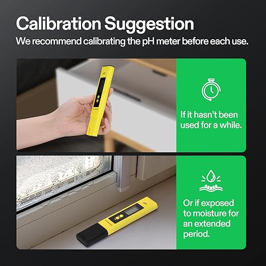 VIVOSUN Digital pH Meter, 0.01pH High Accuracy Pen Type pH Tester for Hydroponics, Household Drinking, Pool and Aquarium, Yellow, UL Certified