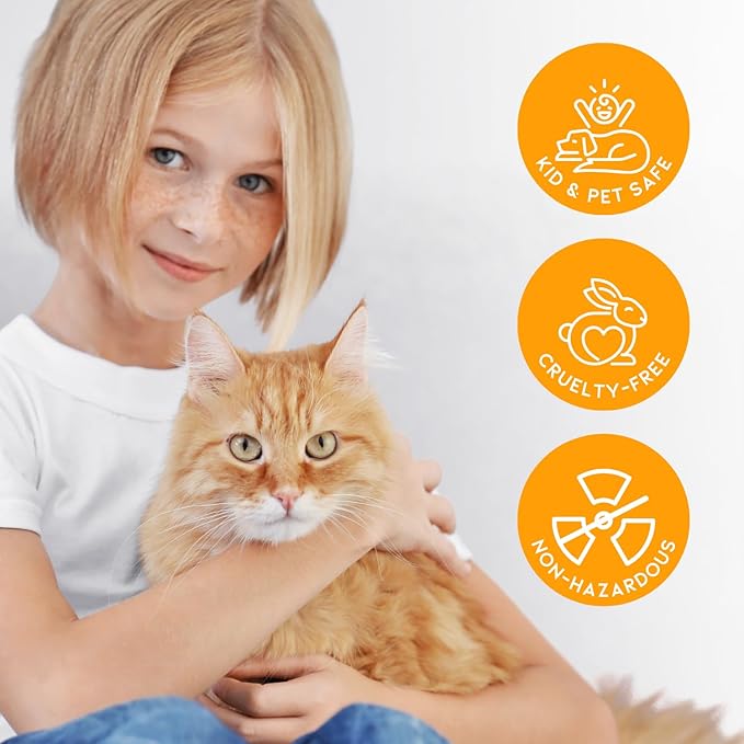 Cat Litter Deodorizer Jar (Orange Scent, 16 Oz, Pack of 1) - Cat Litter Odor Control Gel In A Jar - Cat Litter Box Pet Air Freshener - Litter Odor Eliminator to Freshen Air