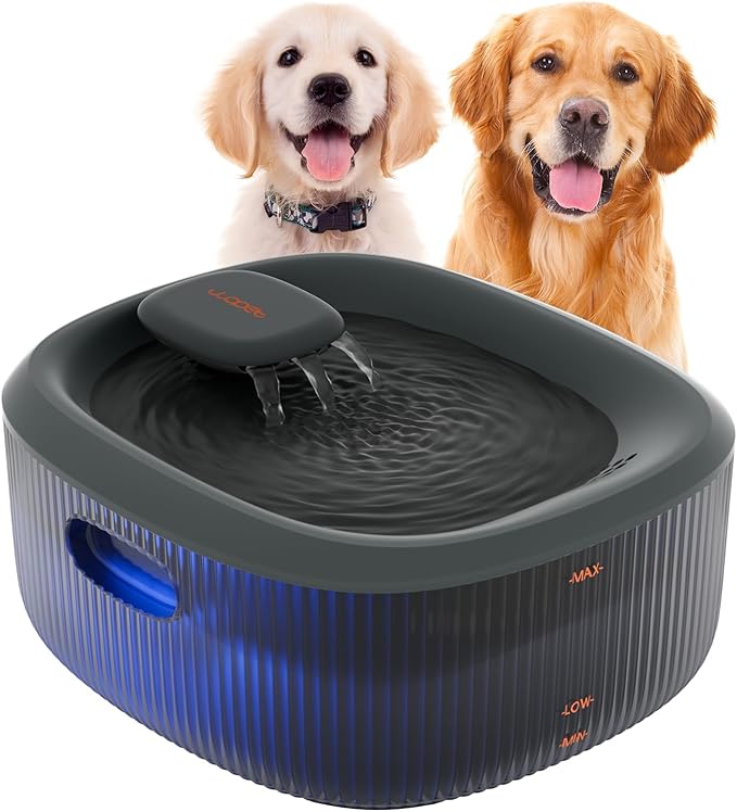 WOPET Dog Water Fountain for Large Dogs, 6L/205oz/1.7Gal Automatic Dog and Cat Water Fountain, Pet Water Dispenser with 2 Filters, Ultra-Quiet Pump, Great for Large Dogs Cats and Multi-Pet Home