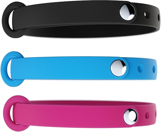 3 Pack Breakaway Cat Collar - Soft, Comfortable, and Lightweight Safety Buckle Collar with Name Tag Ring for Outdoor Cats and Sensitive Skin Kittens by Nuvuq (6 ⅞" to 10 ¼", Blue, Pink and Black)