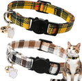 Unique style paws 2 Pack Kitten Collar Breakaway with Bell & Pendant, Adjustable Safety Cat Cotton Collars for Girl Boy Cats and Small Pets