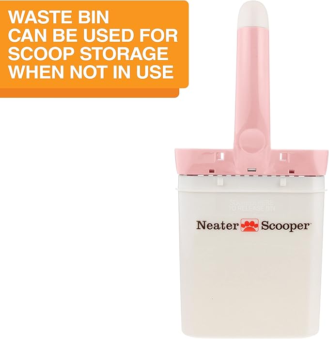 Neater Pet Brands Neater Scooper Standard Cat Litter Scoop, 60 Refill Bags – Mess-Free Cat Litter Scooper with Bag, Spill-Proof Kitty Box Sifter, Bin Doubles as Scoop Holder, For Single-Cat Households
