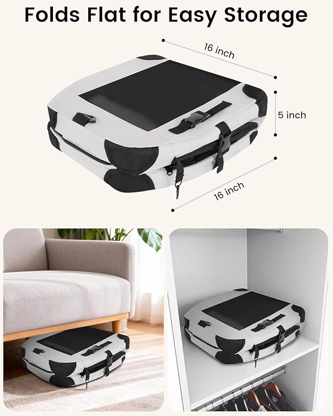 Extra Large Cat Carrier for 2 Cats, Portable Soft-Sided Pet Carrier for Small Dogs, Puppies & Rabbits, Collapsible Travel Carrier with Removable Cozy Pad & Storage Pockets, 24"×16"×16"