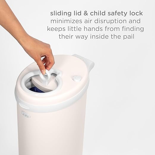 Ubbi Stainless Steel Diaper Pail, Odor Locking, No Special Bag Required, Award-Winning, Registry Must-Have, Ivory