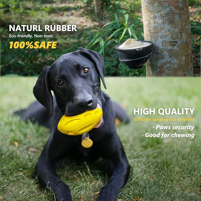 EASTBLUE Squeaky Dog Toys for Aggressive Chewers: Rubber Puppy Chew Ball with Squeaker, Almost Indestructible and Durable Pet Toy for Medium and Large Breed