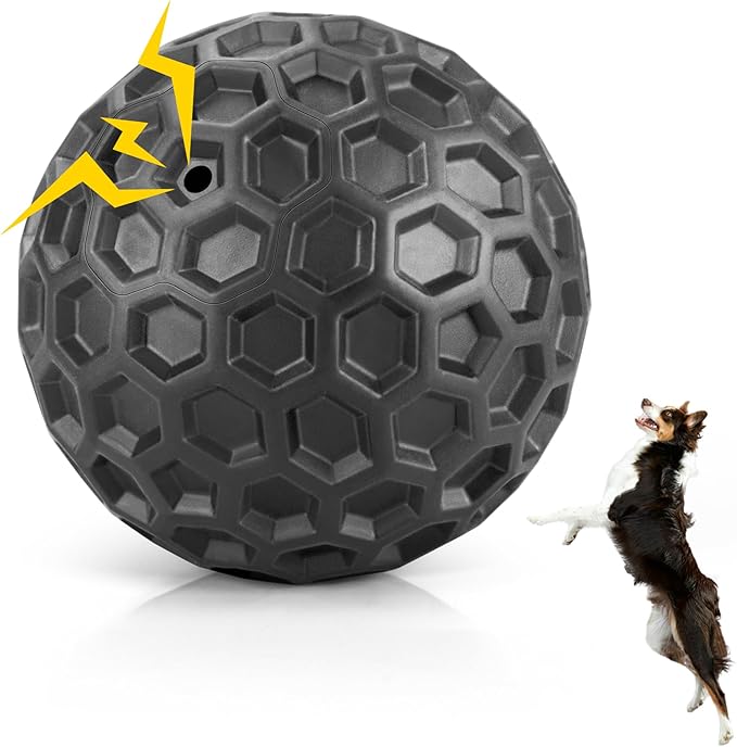 Interactive Squeaky Dog Balls, Dog Toys for Aggressive Chewers Large Breed for Relieving Anxiety, Tough Dog Chew Toys Balls for Aggressive Chewers, Outdoor Squeaky Dog Toys for Large Dogs