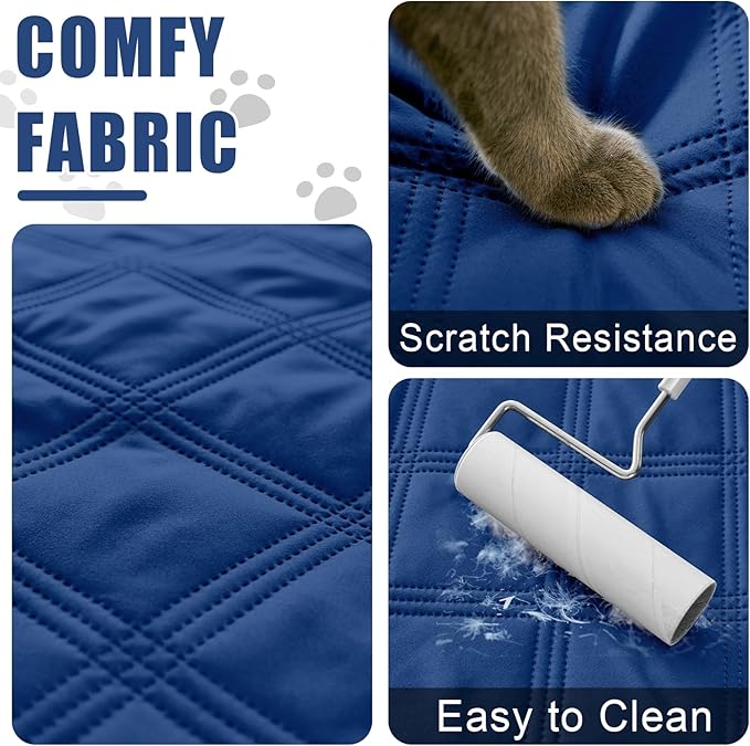 Smiry Waterproof Dog Bed Cover Blanket 30x70, Soft Reversible Pet Blanket, Washable Leakproof Cats Dogs Couch Cover for Sofa, Couch, Furniture, Navy/Blue