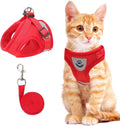 Cat & Dog Vest Harness - All Weather Mesh, Reflective Strap, Step-in Adjustable for Small Cats & Dogs (Red, XS)