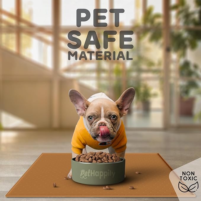 Dog Food Mat - 28x18 Raised Edges Dogs Mat for Food and Water Prevent Spill, Waterproof Cat Food Mats Protect Floors, Easy Clean Dog Bowl Mats for Food and Water, Silicone Pet Feeding Placemats