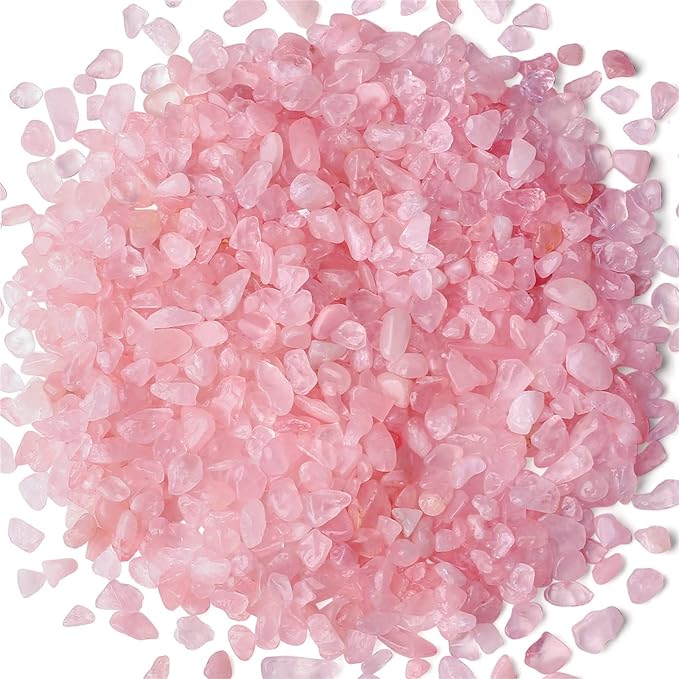 Rose Quartz Healing Crystal Chips Bulk Gemstones Sets Tumbled Crushed Stones Crushed Crystals Natural Rocks for Fountain Rocks Decoration Reiki Energy Balancing Meditation Aquarium Gravel 0.44lb