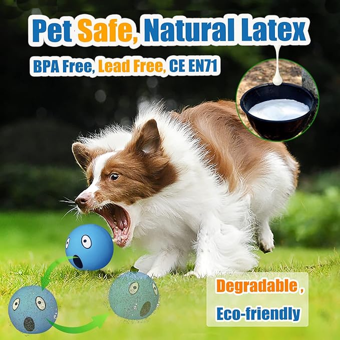 Squeaky Dog Toys for Medium Dogs, Soft Latex Squeaky Dog Balls, Smile Dog Toys 6pcs Round Balls for Small, Medium Breeds