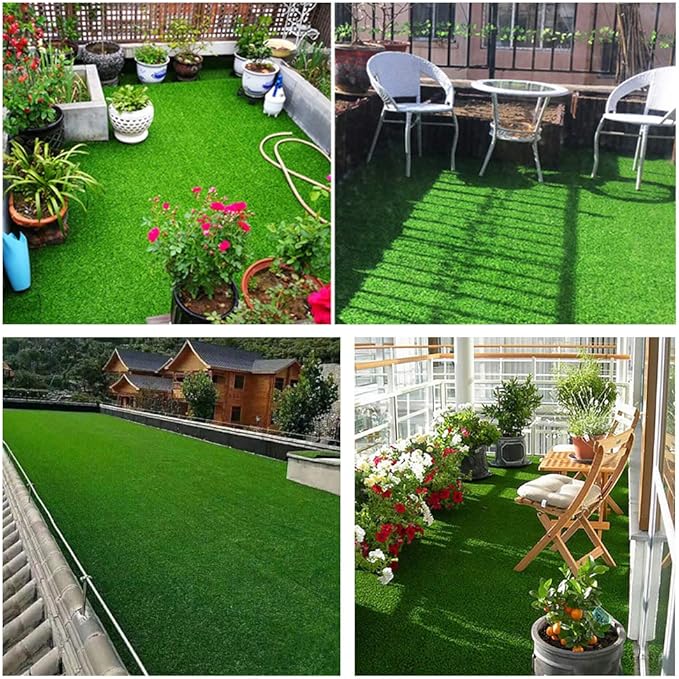 Petgrow Synthetic Artificial Grass Turf 8FTX53FT for Indoor Outdoor Dog Synthetic Grass Mat, Party Wedding Christmas Balcony Garden Astro Turf Rug,Drainage Holes Faux Fake Grass Rug Carpet for Pets