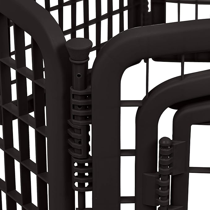 Amazon Basics 8-Panel Octagonal Plastic Pet Pen Fence Enclosure With Gate, 59 x 58 x 28 Inches, Black
