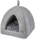 Best Pet Supplies Dog House Bed Crate Mat Tent Indoor Round Soft Plush for Small, Medium, and Large Breeds - Gray, 16 x 16 x H:16"