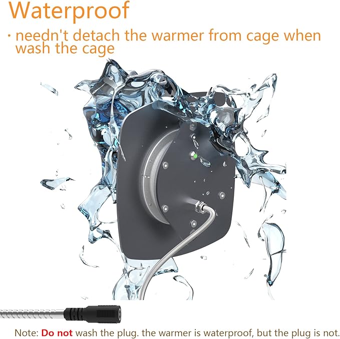Bird Heater, Thermostatical Bird Warmer for Parakeets, IP67 Waterproof Bird Accessories and Supplies, 12V
