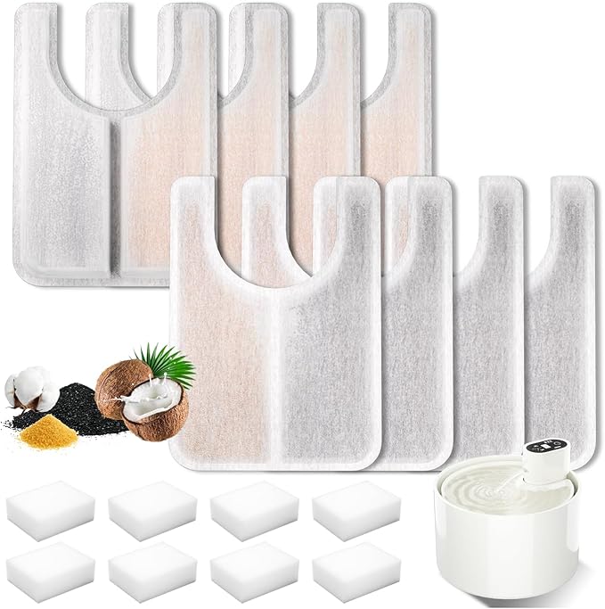 Ceramic Cat Water Fountain Automatic Pet Water Dispenser Pet Drinking Fountain Filters16PCS