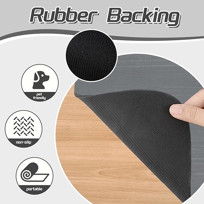 Le courant Dog Cat Feeding Mat,Rapid Absorbent Pet Mat, Bone Shaped Placemat Water Bowl Mat with Rubber Backing,No Stains Cat Mats Indoor, Pet Accessories Supplies,Grey.Dog Paw