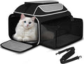 Petskd Top and Side Expandable Pet Carrier 19x13x9 Inches Southwest Allegiant Airlines Approved, Soft-Sided Carrier for Small Dog Under 12 lbs and Large Cat Under 15 lbs(Black)