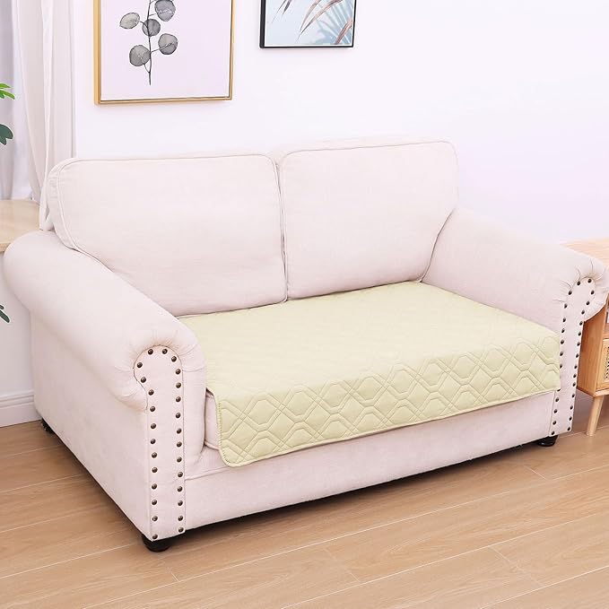 hyha Waterproof Dog Bed Blanket, Soft Pet Blankets, Waterproof Couch Cover for Dogs, Reversible Sofa Covers Washable for Furniture (30x53 Inch, Beige/Beige)