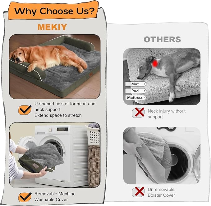 Small Dog Bed Orthopedic Washable Cat Bed Memory Foam Small Couch Sofa Indoor Comfy Pet Beds with Waterproof Removable Cover & Non-Slip Bottom
