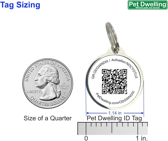 Pet Dwelling QR Code Pet ID Tag – Smart Dog & Cat ID Tags for Pet Safety, Free Personalized Online Profile, Instant Scan Alerts, AI Insights (Lux Gold Black Paw)