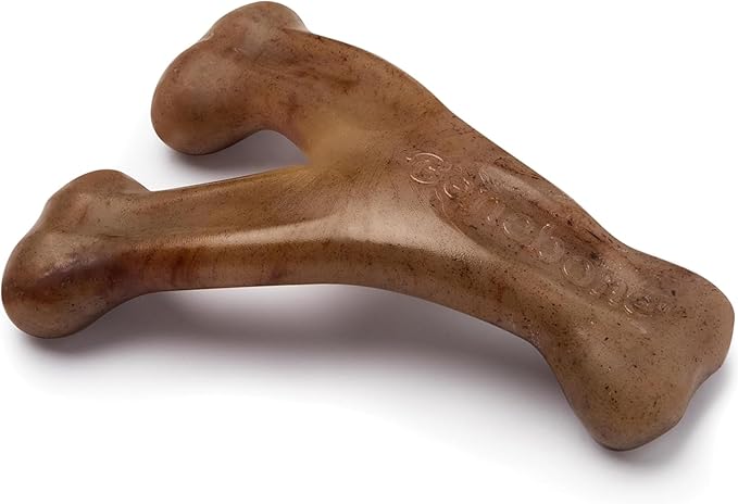 Benebone Wishbone Durable Dog Chew Toy for Aggressive Chewers, Real Bacon, Made in USA, Tiny