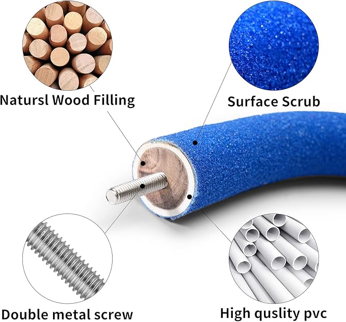 U Shape Parrot Perch Stand Toy Bird Platform Sand Paw Grinding Clean Stick Exercise Conure Budgie Cockatiel Cage Accessories (Small-Blue)