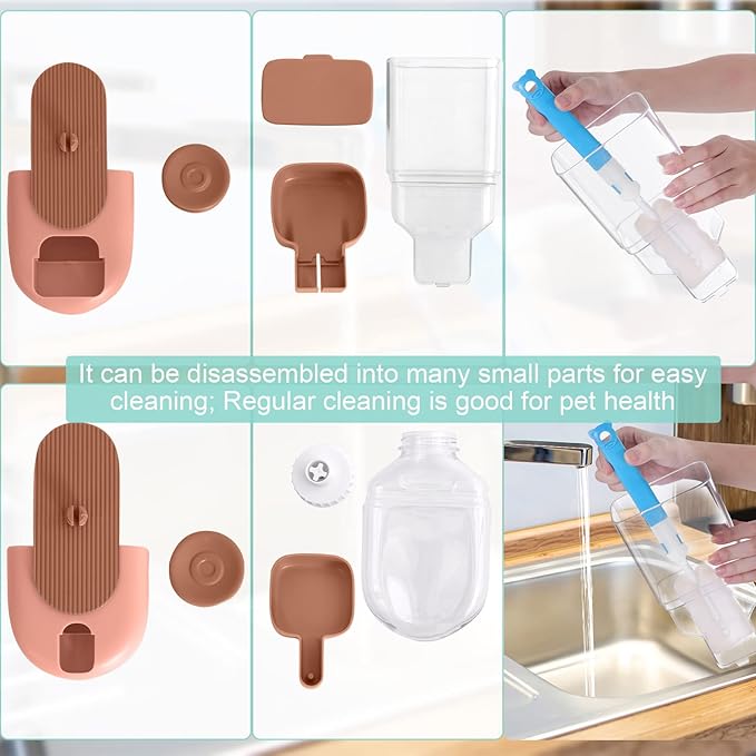 Hanging Automatic Food Water Dispenser,Gravity Rabbit Feeder and Water Dispenser Set for Bunny Chinchilla Guinea Pig Hedgehog Ferret