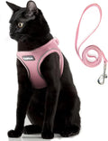 PetiFine Extra Small Step in Dog Harness and Leash Set, Cat Harness and Leash Escape Proof, All Weather Mesh Reflective, Step-in Air Vest Harnesses for Puppy(XXS, Pink)