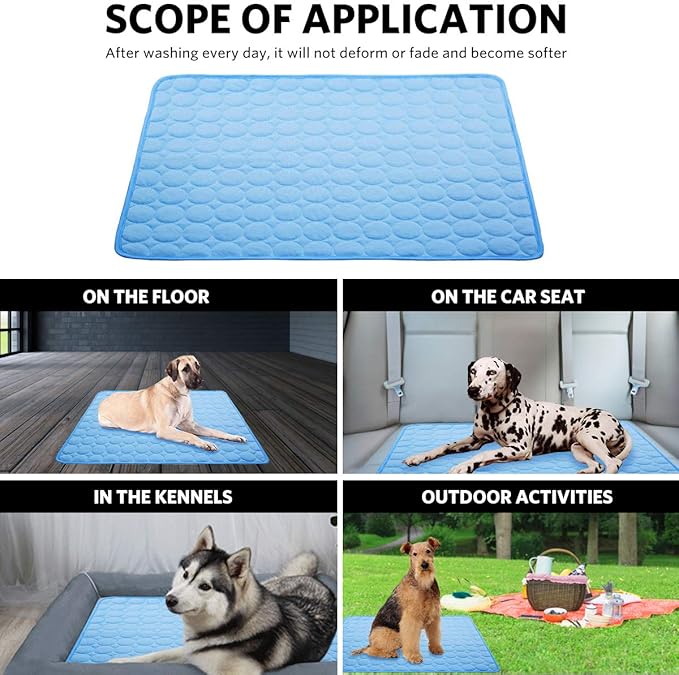 Dog Cooling Mat Pet Cooling Pads Dogs & Cats Pet Cooling Blanket for Outdoor Car Seats Beds (22IN*28IN)